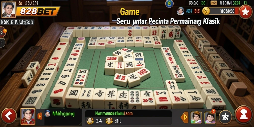 Tangkapan layar 828BET dengan gameplay Mahjong yang menarik.