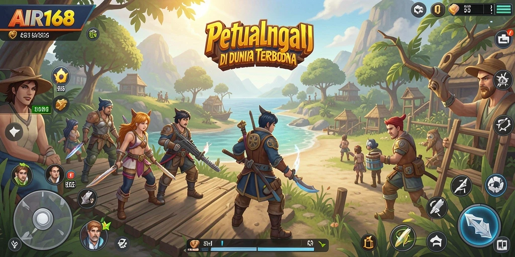 Screenshot gameplay AIR168 yang menunjukkan eksplorasi Open World.