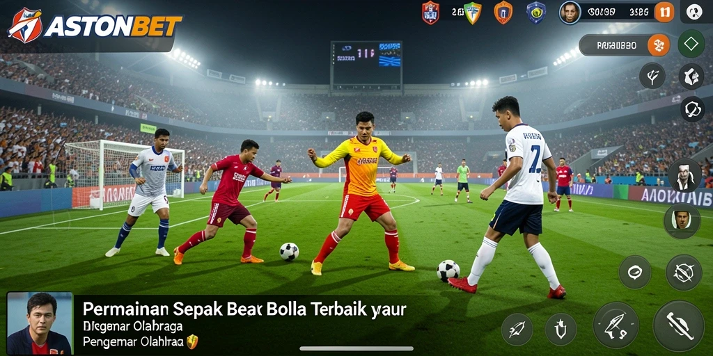 Tampilan menarik gameplay <strong>ASTONBET</strong> dengan aksi sepak bola yang memukau.