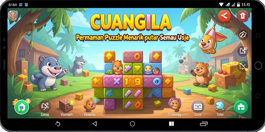 Screenshot CUANGILA menampilkan gameplay teka-teki yang seru dan menantang.