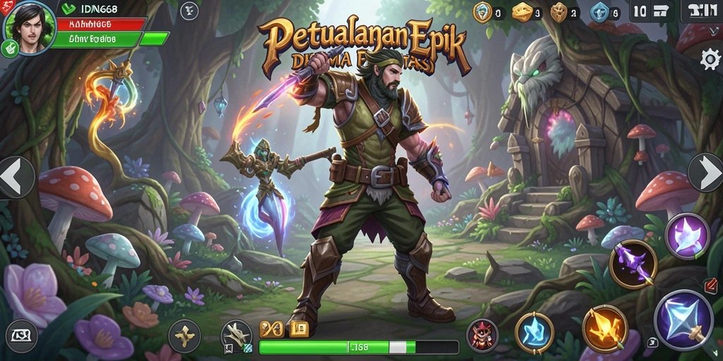 Screenshot utama IDN668 menampilkan aksi mendebarkan dalam dunia RPG.