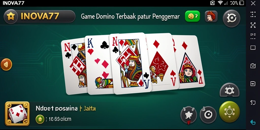Tampilan gameplay menarik dari INOVA77 yang menggambarkan keseruan permainan Domino.