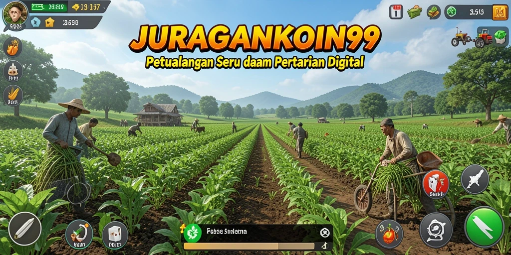 Tampilan menakjubkan dari gameplay pertanian di JURAGANKOIN99.