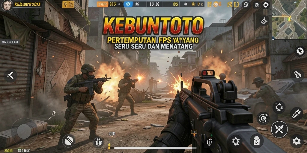 Tampilan gameplay KEBUNTOTO dengan aksi tembak-menembak yang mendebarkan.