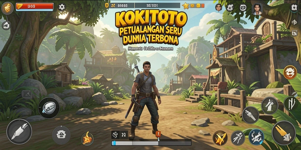 Screenshot gameplay KOKITOTO yang menunjukkan keindahan dunia terbuka.