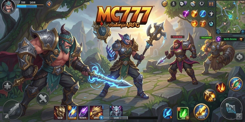 Screenshot utama menunjukkan aksi seru dalam gameplay ARPG MC777.