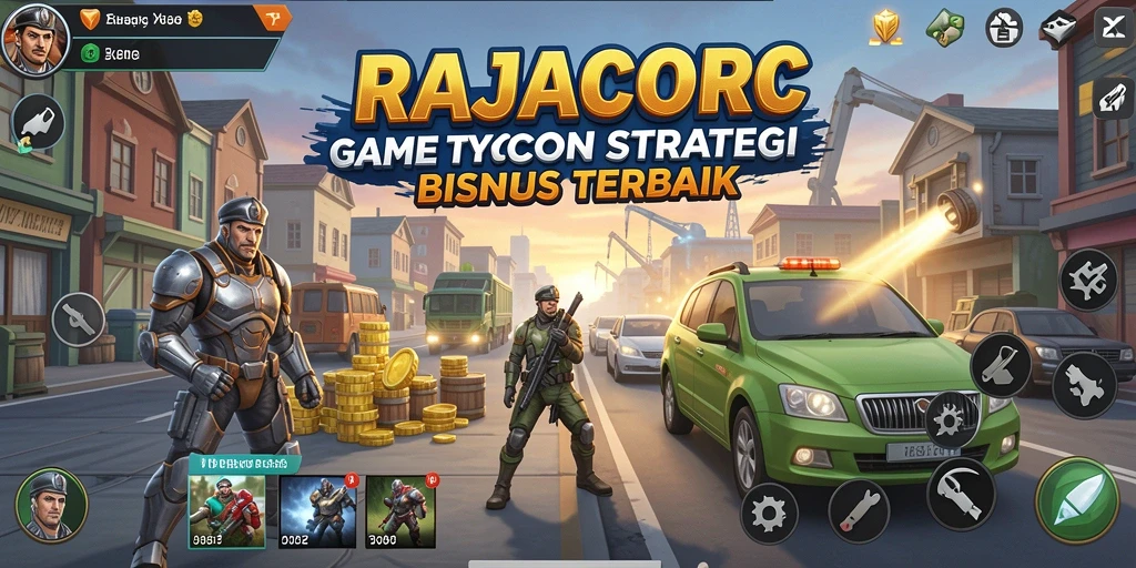 Gameplay menarik dalam RAJACORC dengan manajemen bisnis yang menyenangkan.