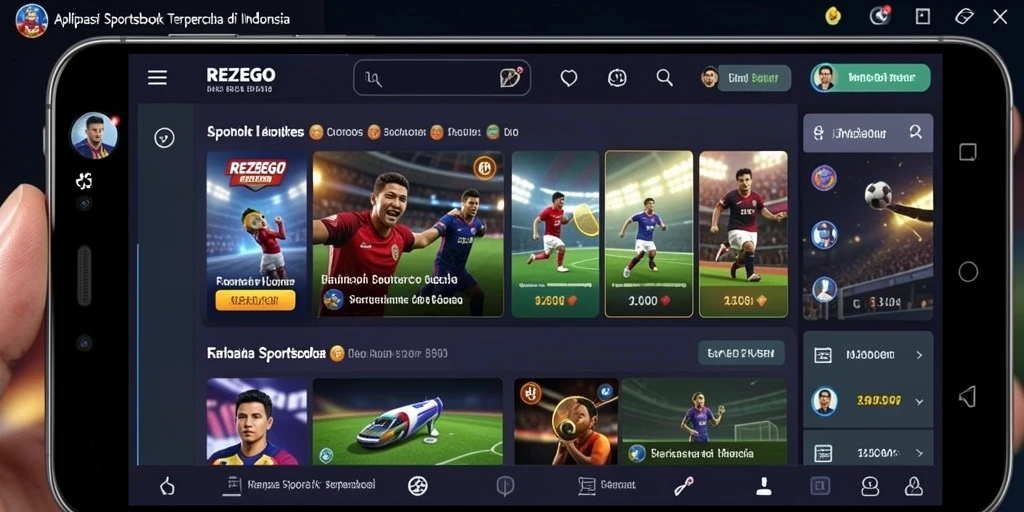 Tampilan gameplay Sportsbook yang menarik dan interaktif di REZEGO.