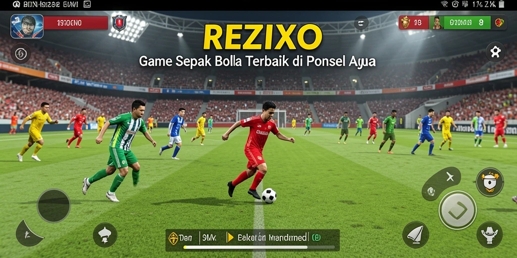 Gameplay mendebarkan dalam REZIXO saat pemain beraksi di lapangan.