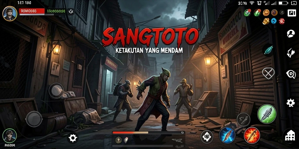 Screenshot yang menunjukkan momen menegangkan dalam gameplay SANGTOTO.