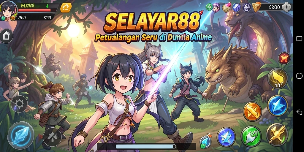 Tampilan gameplay menarik dari karakter Anime dalam SELAYAR88.