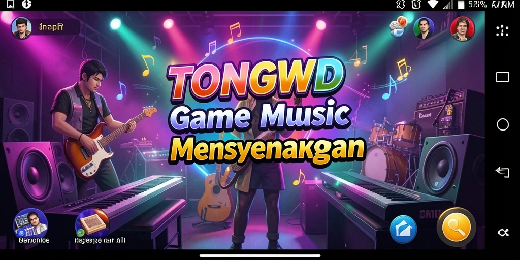 Tampilan gameplay TONGWD dengan aksi bermain musik yang seru.